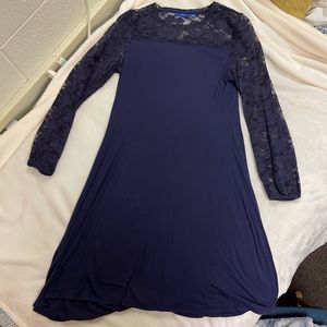 Navy blue, modest, long sleeve dress